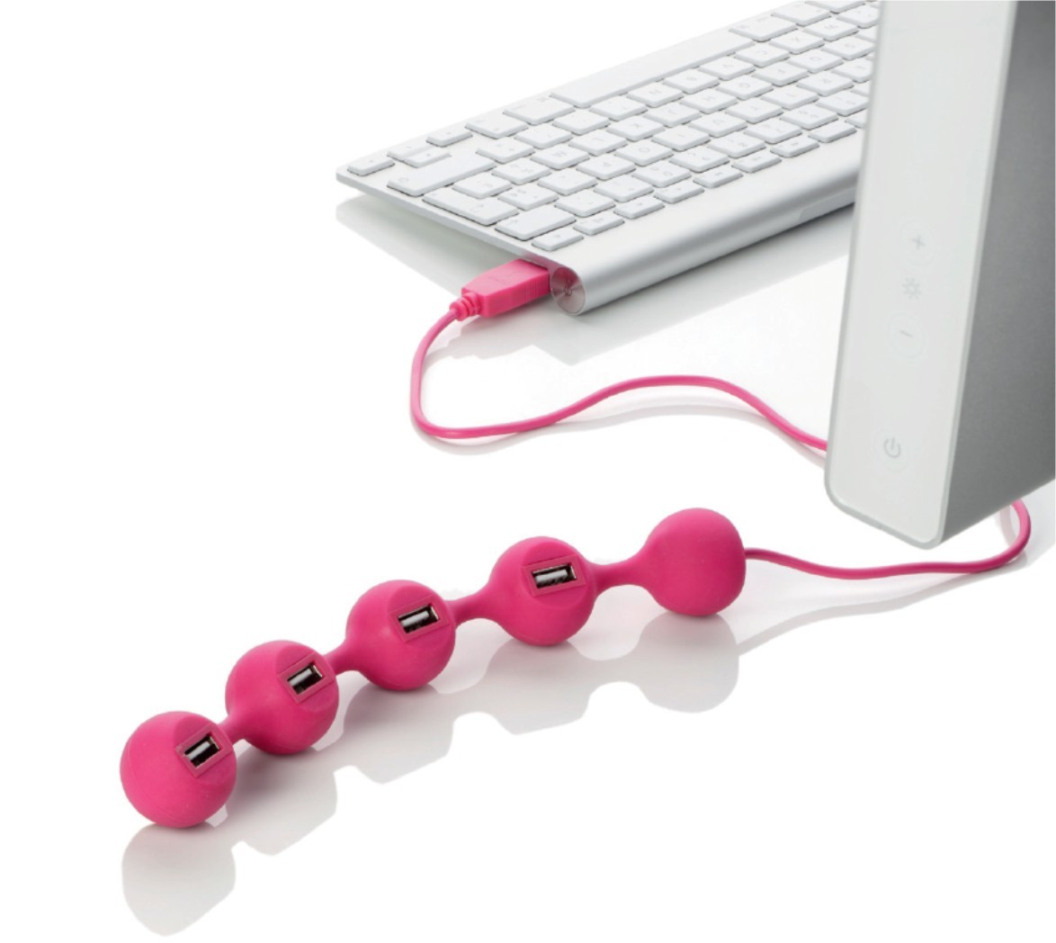 Lexon Peas 4 Port USB Hub White White Lexon Peas 4 Port USB Hub White White